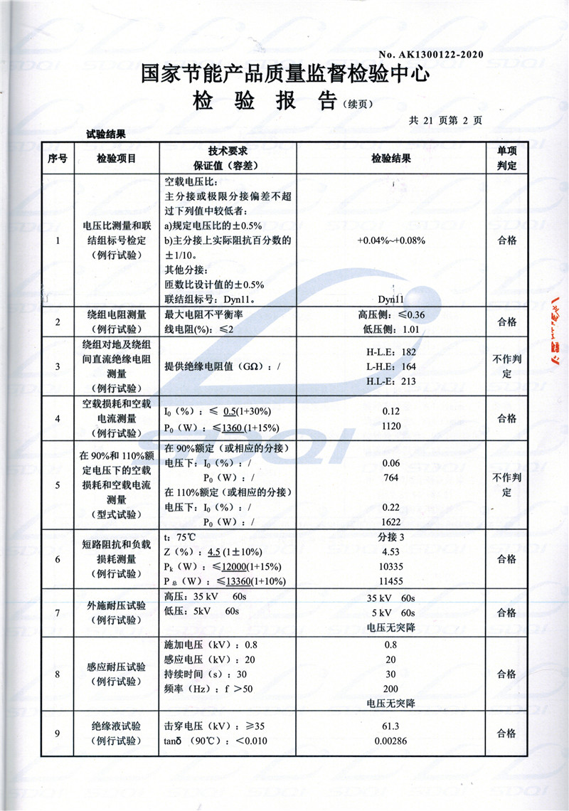 高低压试验报告-S11-1250常山常山常山油浸式变压器-2.jpg